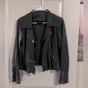 Gray Suede Moto Jacket Size XL New